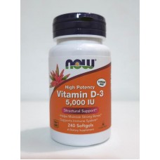 NOW - Vitamin D-3 (5,000IU 240кап 240 порций)